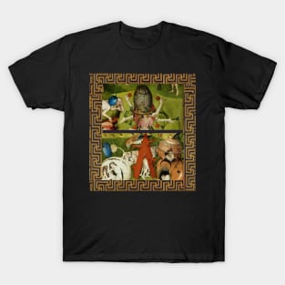 Garden of Earthly Delights ,Paradise,Owl and Red Berries Detail by Hieronymus Bosch T-Shirt